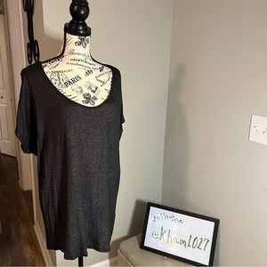 Venus Dolman Top Black Shimmer Sz L